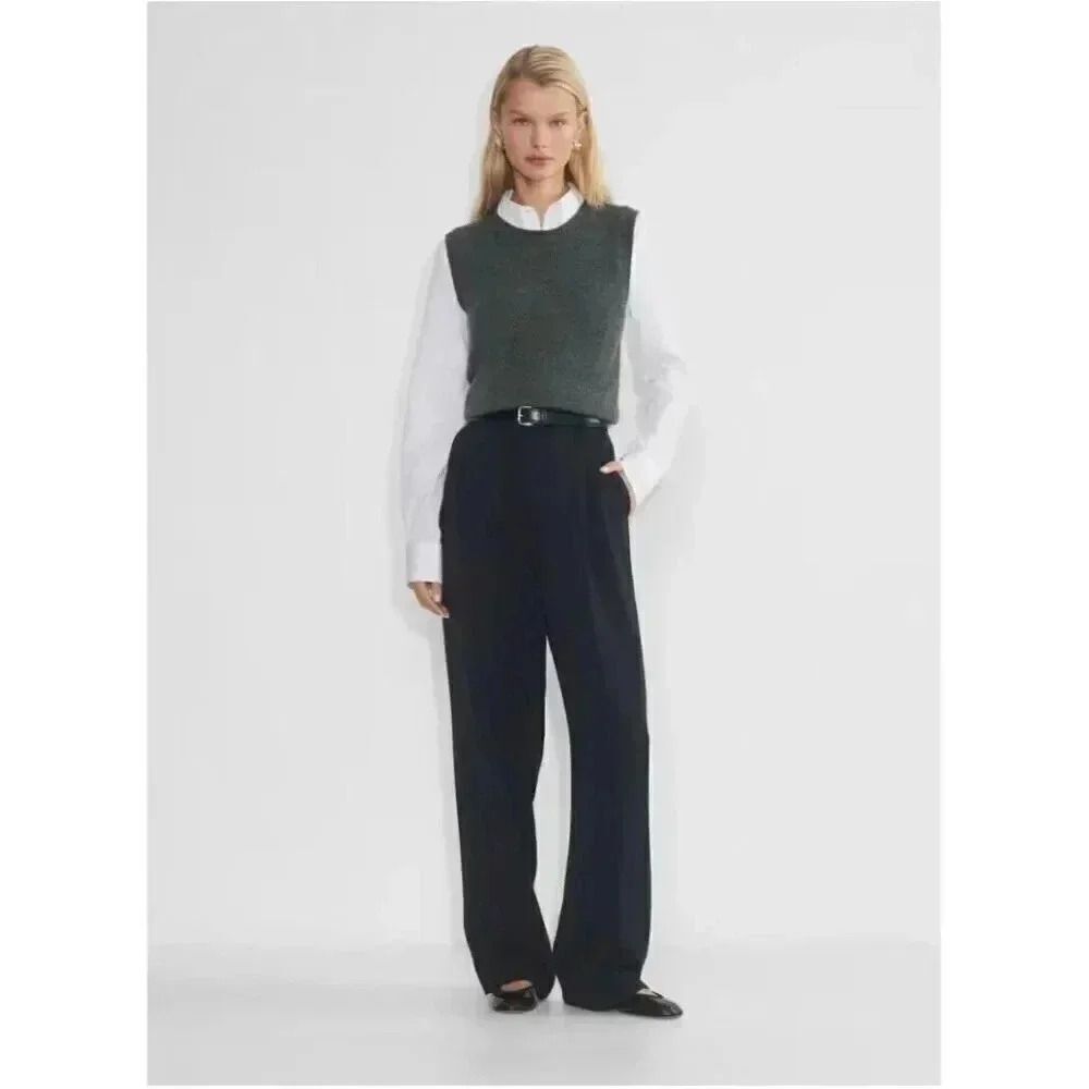 Aritzia Wilfred The Effortlessp High Rise Pleated Wide Leg Pants  SZ 12 #2261